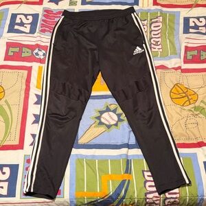 Adidas Black Joggers with White Stripes